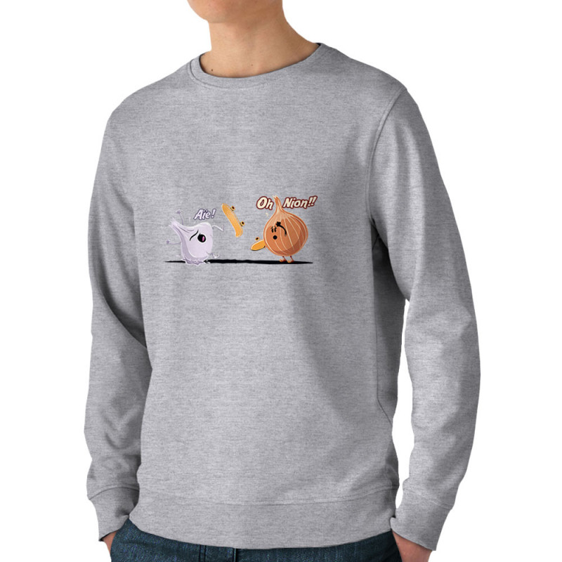 Sweat homme bio col rond gris chiné aïe oh nion (Skurg,Fruits & Légumes,Humour,Skate)