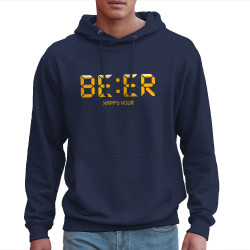 Sweat homme à capuche bleu marine BEER Happy Hour (Le Duc,Humour,Films/Séries)