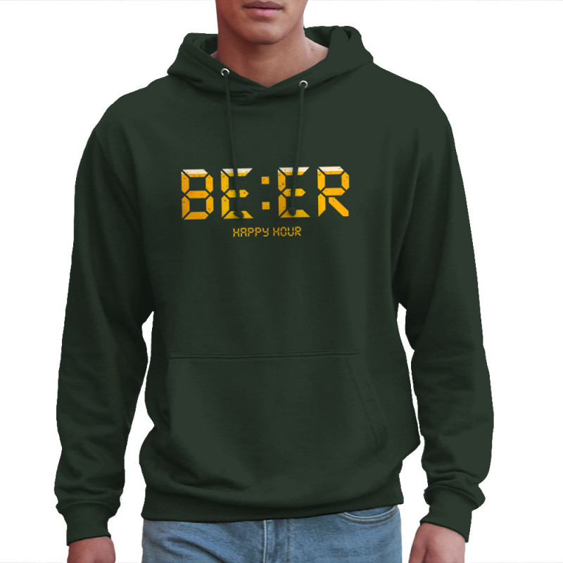 Sweat homme à capuche vert foncé BEER Happy Hour (Le Duc,Humour,Films/Séries)