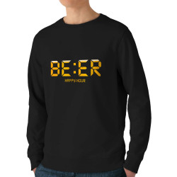 Sweat homme bio col rond noir BEER Happy Hour (Le Duc,Humour,Films/Séries)