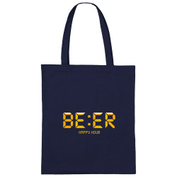 Sac shopping en toile bleu marine BEER Happy Hour (Le Duc,Humour,Films/Séries)