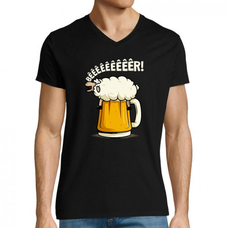 T-shirt homme col V "Beeeer...