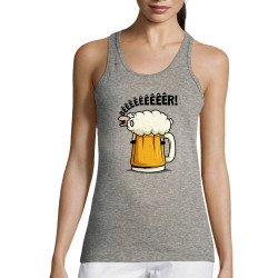 Débardeur femme gris chiné Beeeer mouton (Le Duc,Alcool,Animaux)