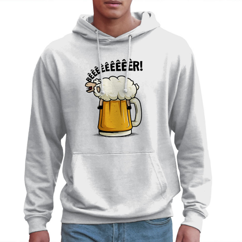 Sweat homme à capuche blanc Beeeer mouton (Le Duc,Alcool,Animaux)
