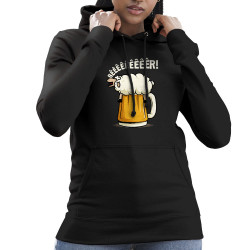Sweat femme à capuche noir Beeeer mouton (Le Duc,Alcool,Animaux)