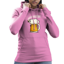 Sweat femme à capuche rose Beeeer mouton (Le Duc,Alcool,Animaux)