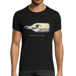 T-shirt homme fit noir Pas la mer à boire Hokusaï (Gondrax,Hokusaï,Musée)