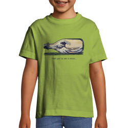T-shirt enfant vert pomme Pas la mer à boire Hokusaï (Gondrax,Hokusaï,Musée)