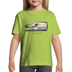 T-shirt enfant vert pomme Pas la mer à boire Hokusaï (Gondrax,Hokusaï,Musée)
