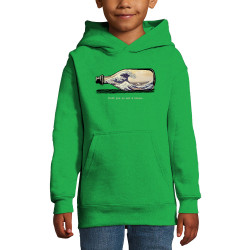 Sweat enfant à capuche vert prairie Pas la mer à boire Hokusaï (Gondrax,Hokusaï,Musée)