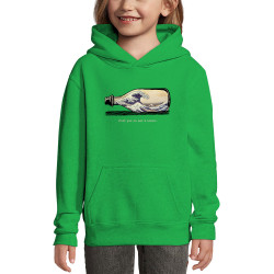 Sweat enfant à capuche vert prairie Pas la mer à boire Hokusaï (Gondrax,Hokusaï,Musée)