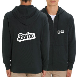 Sweat homme zippé à capuche coton bio noir barbu (Gondrax,Humour,Détournements)