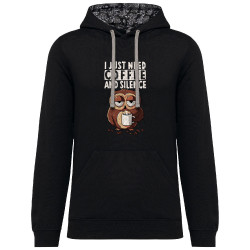 Sweat capuche à motifs unisexe noir et têtes de mort mexicaines Just need coffee (Le Duc,Fruits & Légumes,Animaux)