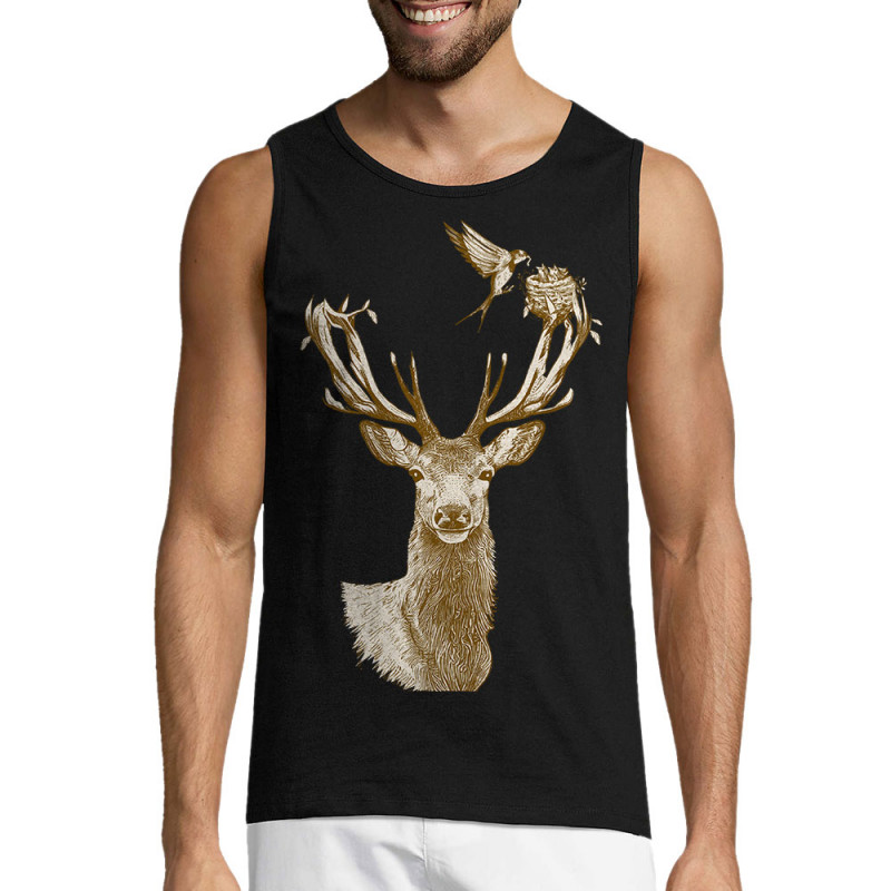 Débardeur homme noir Cerf Oiseaux Squatters (Gondrax,Animaux)