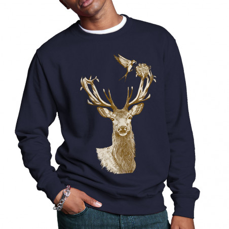 Sweat homme col rond "Cerf...
