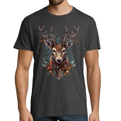 Tee-shirt homme gris souris Psyche Deer (Animaux)