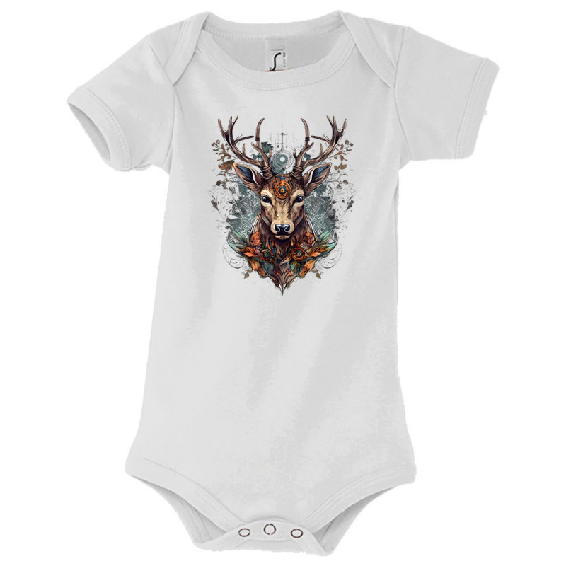 Body bébé blanc Psyche Deer (Animaux)