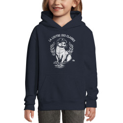 Sweat enfant à capuche bleu marine La loutre des classes (Gondrax,Les Bébêtes,Animaux,Humour)