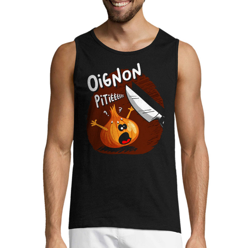 Débardeur homme noir Oignon pitié (Gondrax,Humour,Fruits & Légumes)