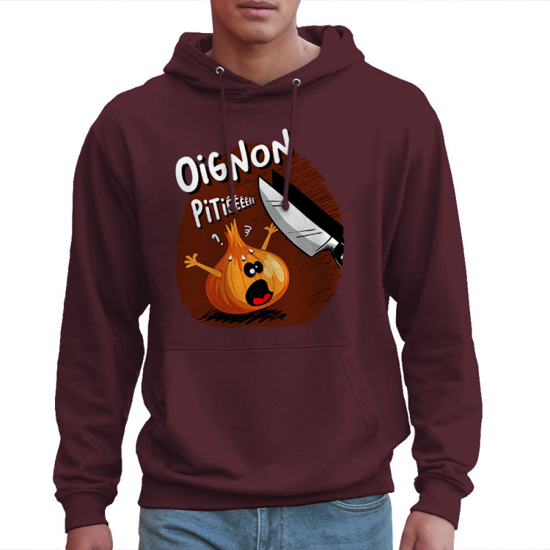 Sweat homme à capuche bordeaux Oignon pitié (Gondrax,Humour,Fruits & Légumes)
