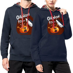 Sweat capuche à motifs unisexe bleu marine et rouge tartan Oignon pitié (Gondrax,Humour,Fruits & Légumes)