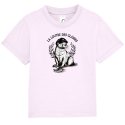 T-shirt bébé rose pale La loutre des classes (Gondrax,Les Bébêtes,Animaux,Humour)
