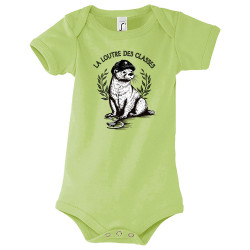 Body bébé vert pomme La loutre des classes (Gondrax,Les Bébêtes,Animaux,Humour)