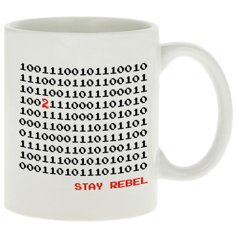 Mug blanc Stay Rebel Numbers (Jeux Vidéo / Geek)