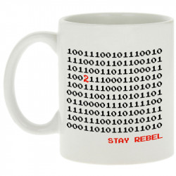 Mug blanc Stay Rebel Numbers (Jeux Vidéo / Geek)