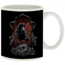 Mug blanc Diabolik Evil Crow (Simon,Diabolik,Têtes de morts,Enfer)