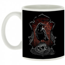 Mug blanc Diabolik Evil Crow (Simon,Diabolik,Têtes de morts,Enfer)