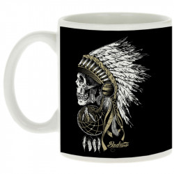 Mug blanc Bad River - Chief Skull (Simon,Bad River,Ethnique)