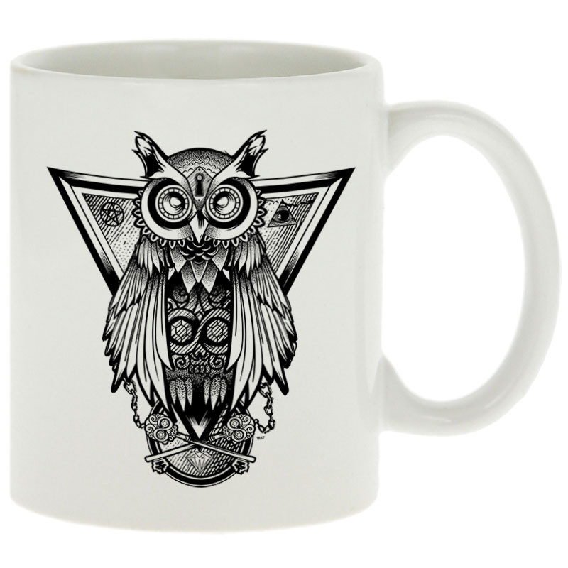 Mug blanc 1837 - Key Owl (Simon,1837,Animaux,Steam Punk)