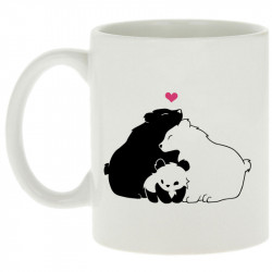 Mug blanc Panda Family (Fantine,Animaux)