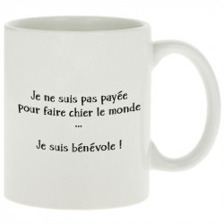 Mug blanc Bénévole (Femme) (Gondrax,Slogans Débiles,Humour)