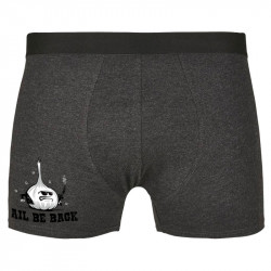 Caleçon boxer homme gris anthracite Ail Be Back (Ted Boundy,Fruits & Légumes,Humour)