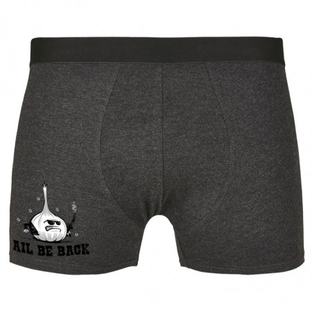Caleçon boxer homme gris anthracite Ail Be Back (Ted Boundy,Fruits & Légumes,Humour)