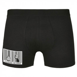 Caleçon boxer homme noir Code barre prison (Slogans engagés)