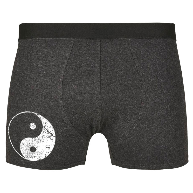 Caleçon boxer homme gris anthracite Ying Yang (Ethnique)
