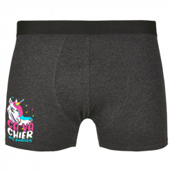 Caleçon boxer homme gris anthracite Ca va chier des paillettes 2 (Zewa,Animaux,Humour)