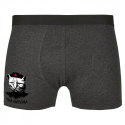 Caleçon boxer homme gris anthracite Cha Guevara (Animaux,Humour,Chats,Les Bébêtes)