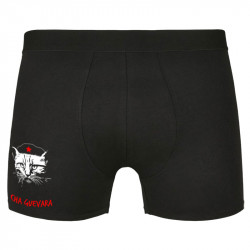 Caleçon boxer homme noir Cha Guevara (Animaux,Humour,Chats,Les Bébêtes)