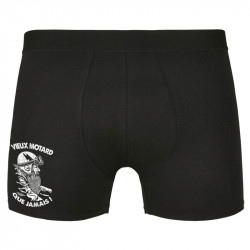 Caleçon boxer homme noir Vieux motard que jamais (Gondrax,Humour,Moto,Slogans Débiles)