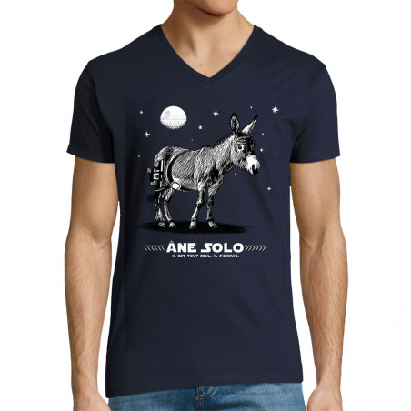 T-shirt homme col V "Âne Solo"