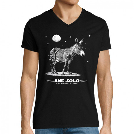 T-shirt homme col V "Âne Solo"