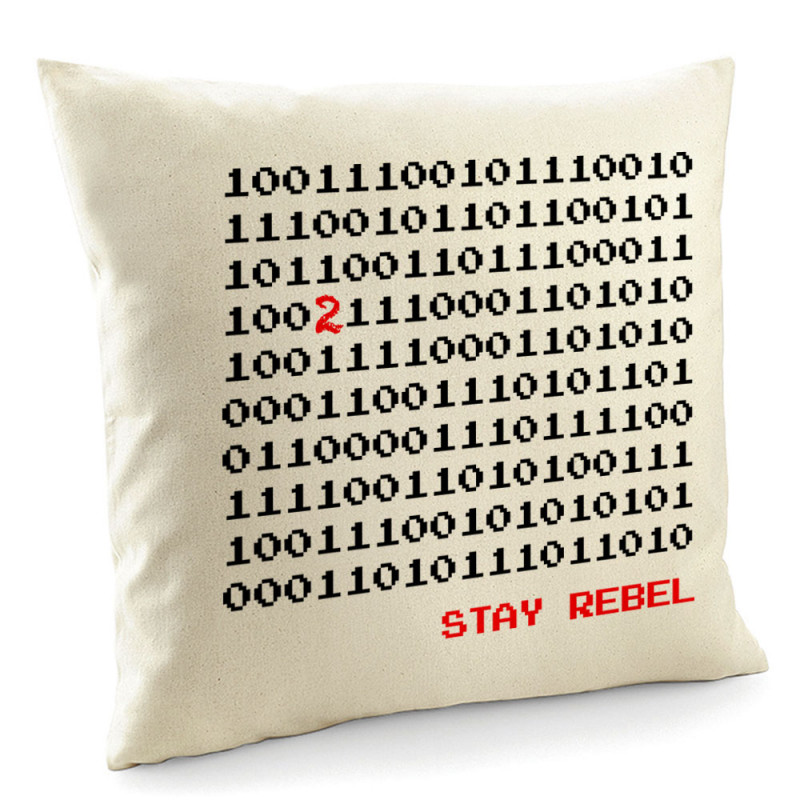 Coussin naturel Stay Rebel Numbers (Jeux Vidéo / Geek)