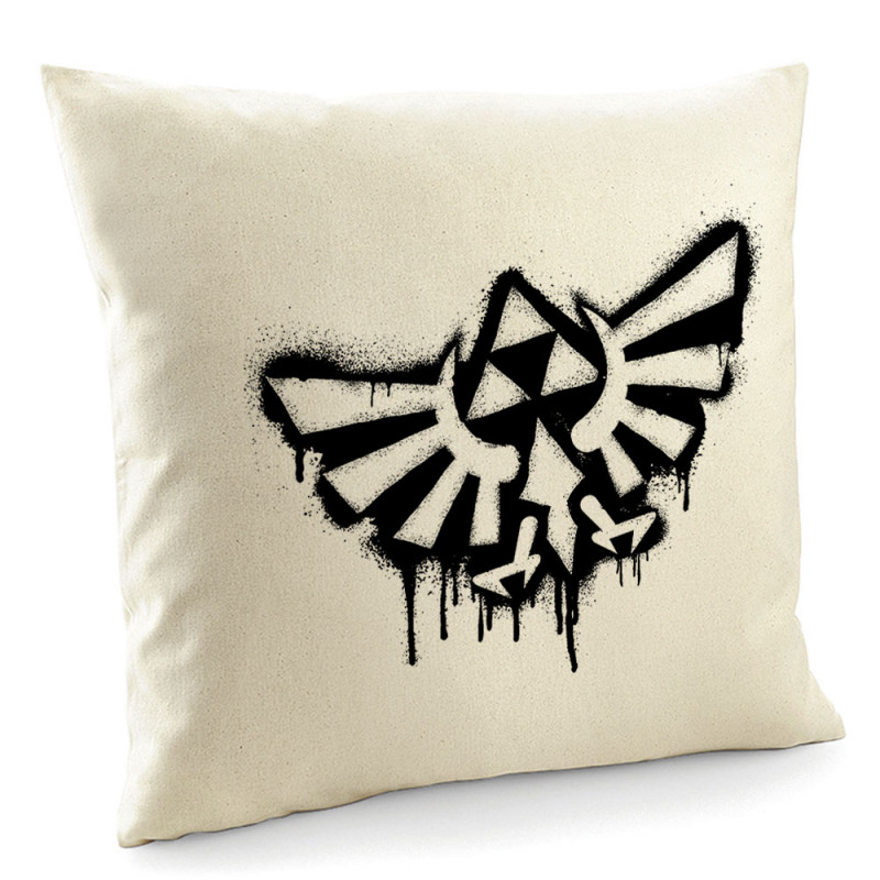 Coussin naturel Triforce Spray (Gondrax,Jeux Vidéo / Geek)