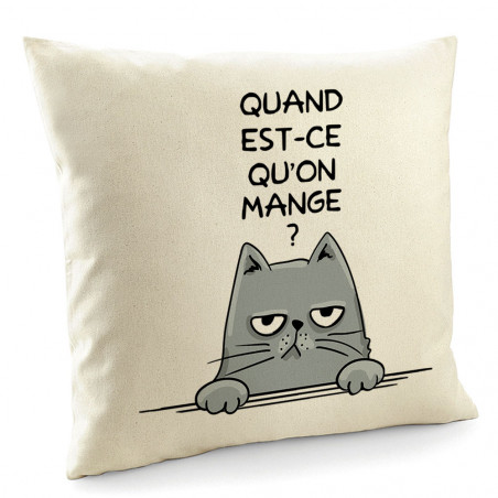 Coussin "Quand est-ce qu'on...