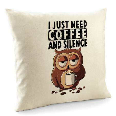 Coussin "Just need coffee"