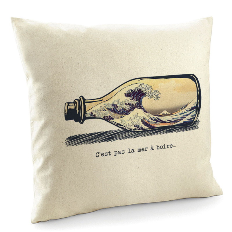 Coussin naturel Pas la mer à boire Hokusaï (Gondrax,Hokusaï,Musée)